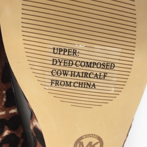 MICHAEL KORS Animal Print Calf Hair Leather Cap Toe Ballet Flats - Picture 15 of 15